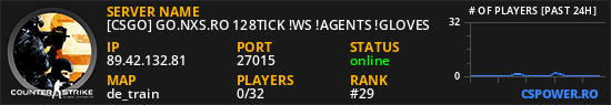 [CSGO] GO.NXS.RO 128TICK !WS !AGENTS !GLOVES