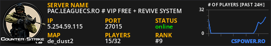 PAC.LEAGUECS.RO # VIP FREE + REVIVE SYSTEM